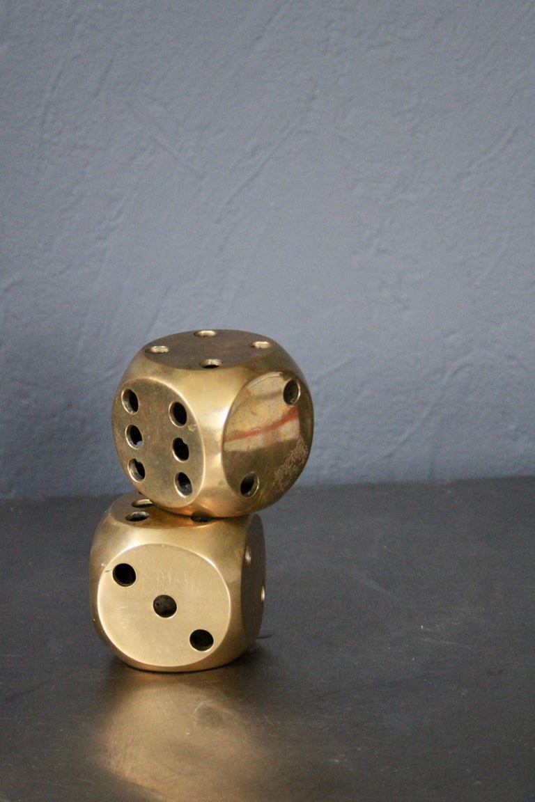 Pair of Brass Dice For Sale at 1stDibs
