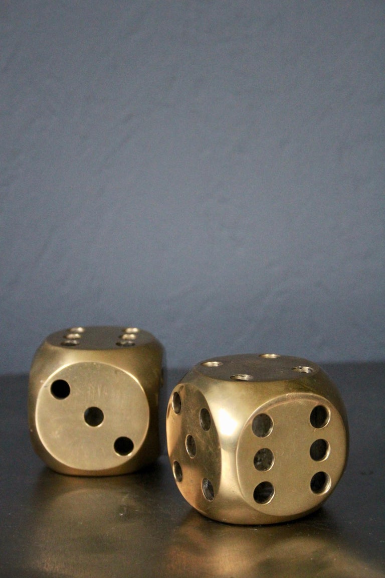Pair of Brass Dice For Sale at 1stDibs