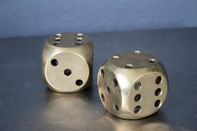 Pair of Brass Dice For Sale at 1stDibs