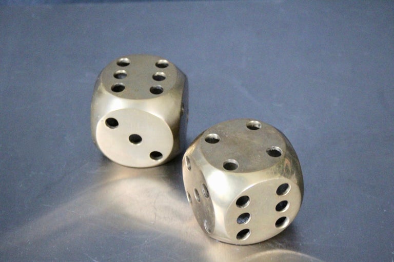 Pair of Brass Dice For Sale at 1stDibs