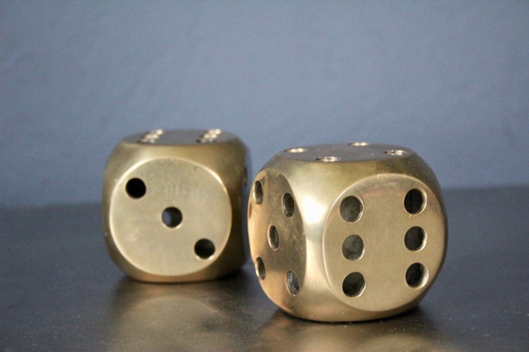 Pair of Brass Dice For Sale at 1stDibs