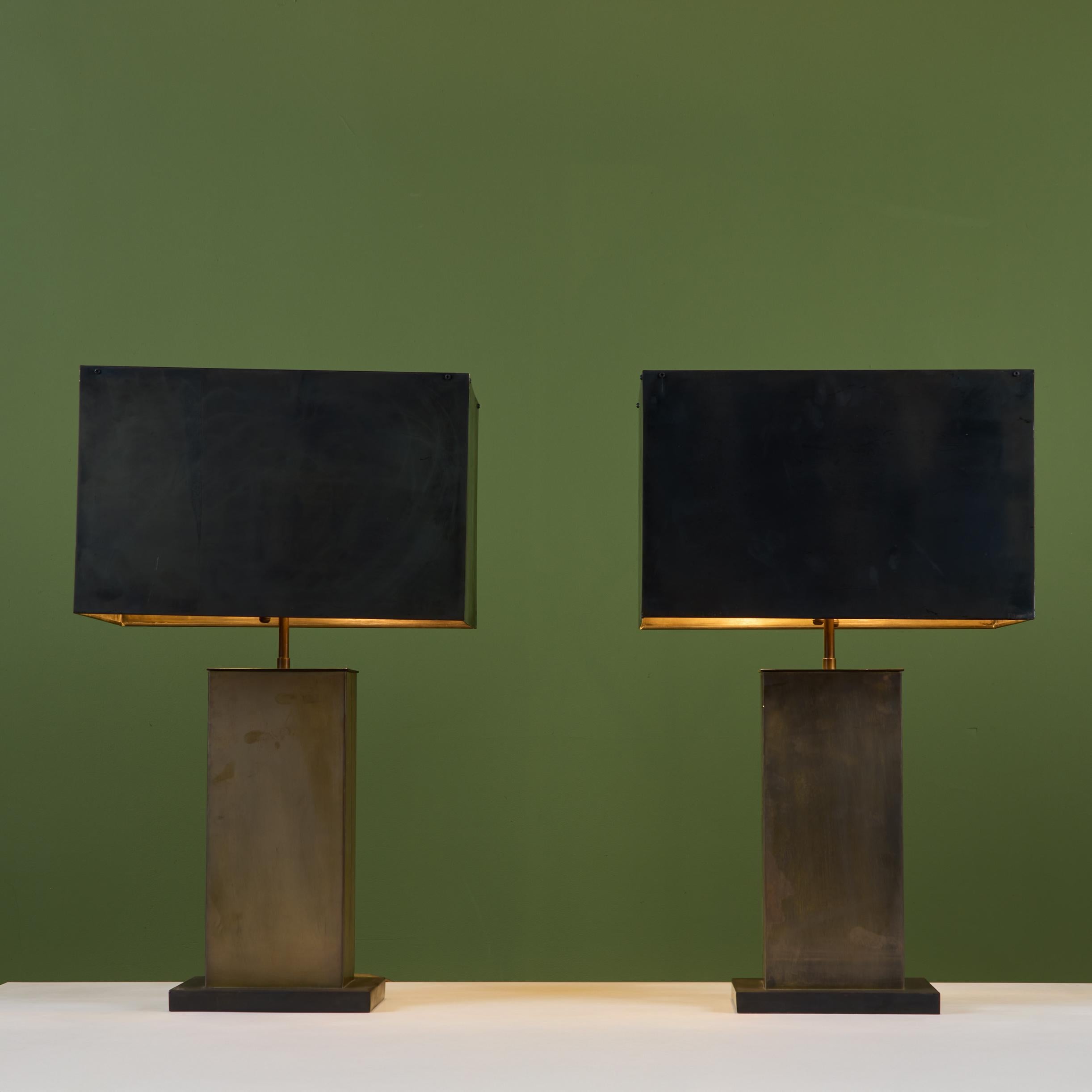 Mid-Century Modern Pair of Brass 'Dixon' Table Lamps by Thomas O'Brien for Visual Comfort