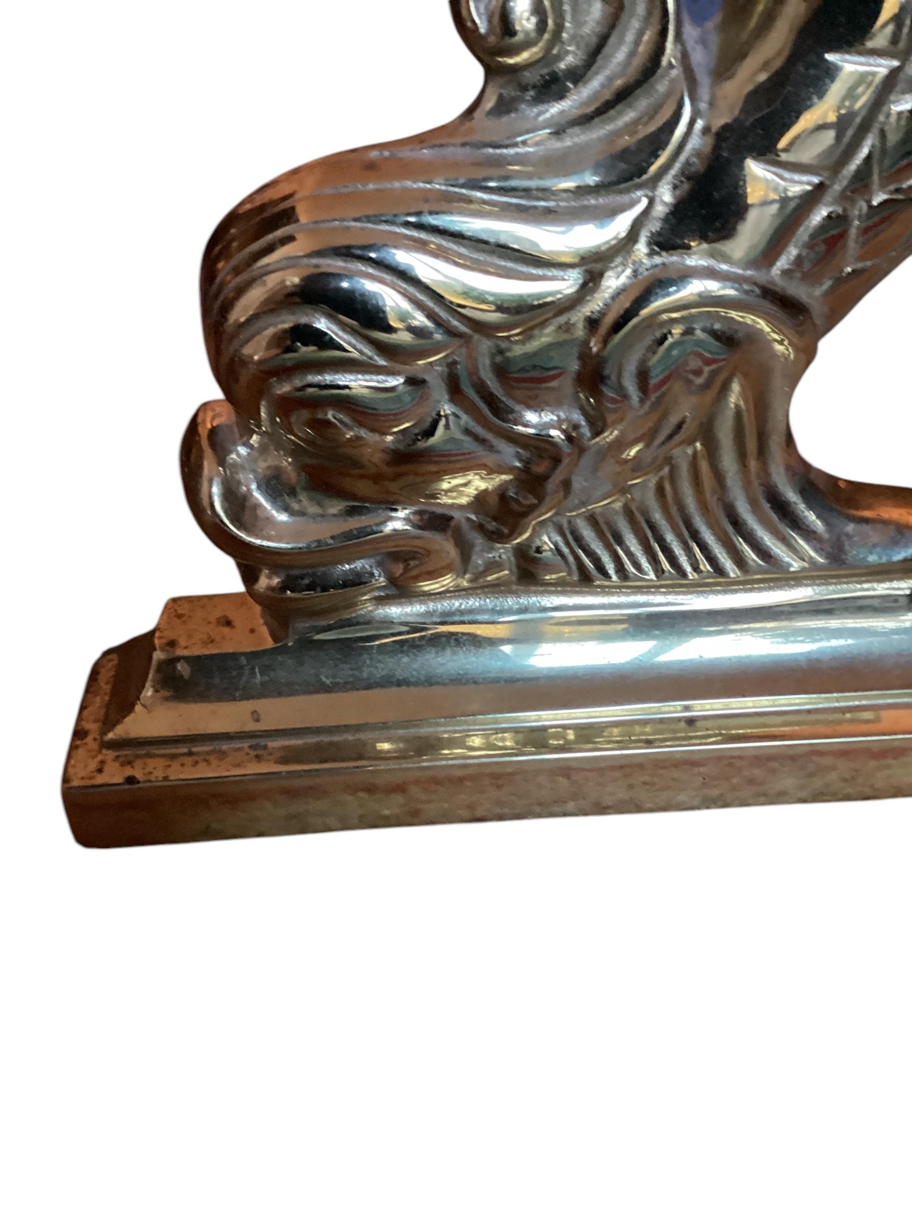 Pair of Brass Dolphin Andirons by Virginia Metalcrafters 1