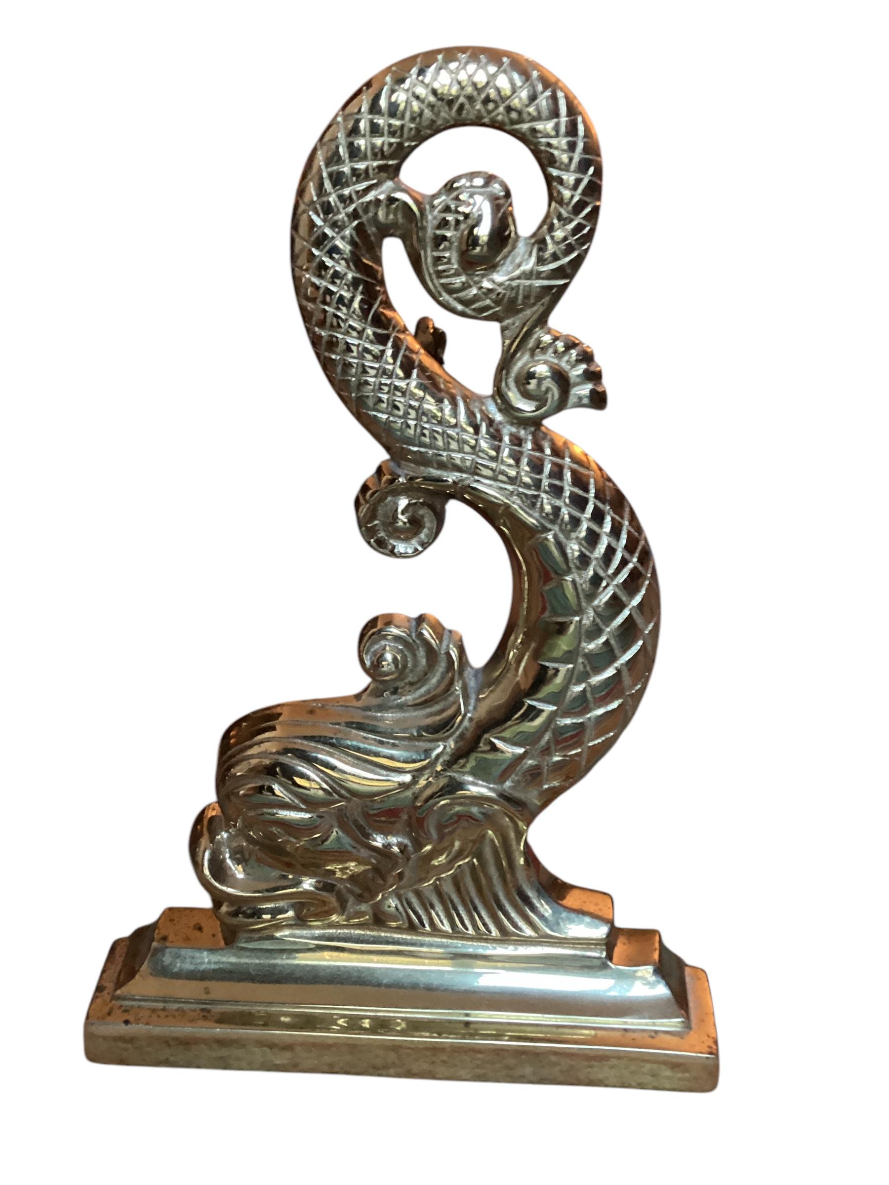 Pair of Brass Dolphin Andirons by Virginia Metalcrafters 3