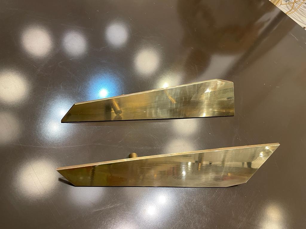 Late 20th Century Pair of Brass Door Handles, Italy, 1980s For Sale