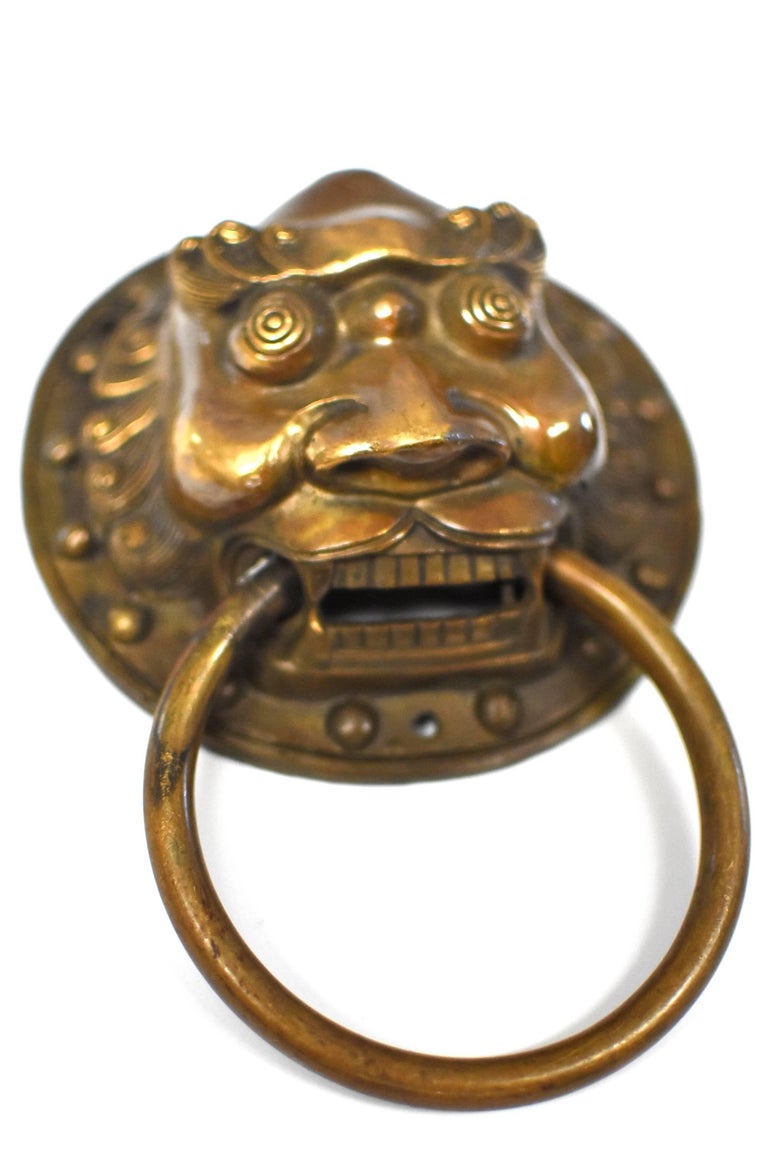 Pair of Brass Door Knockers, Warrior Motif, Large For Sale at 1stDibs