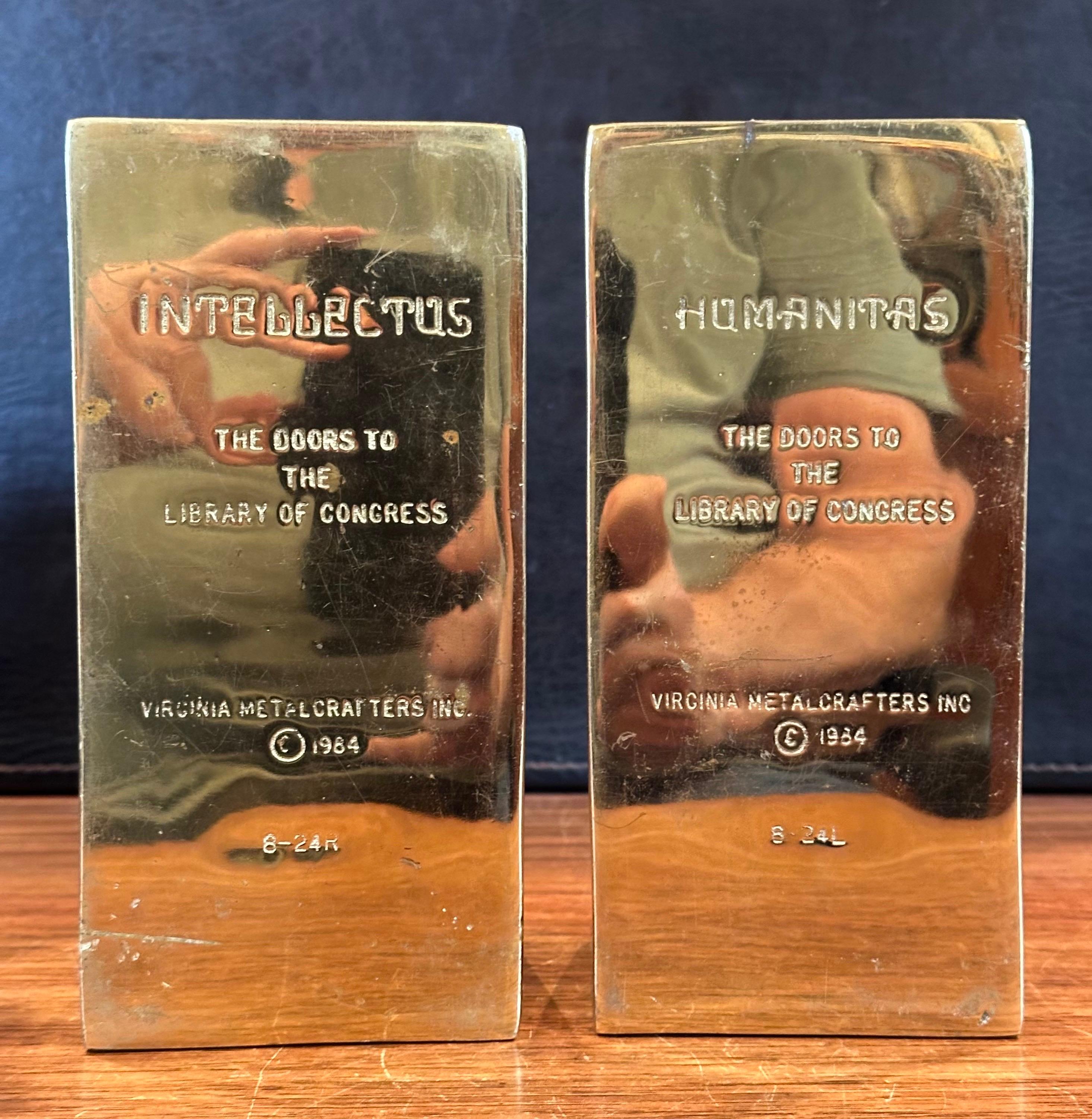 Coppia di fermalibri in ottone 