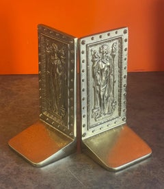 Pair of Brass "Doors to Library of Congress" Bookends by Virginia Metalcrafters