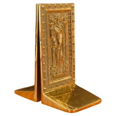 Pair of Brass "Doors to Library of Congress" Bookends by Virginia Metalcrafters