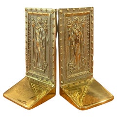 Pair of Brass "Doors to Library of Congress" Bookends by Virginia Metalcrafters