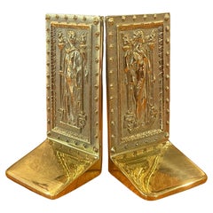 Pair of Brass "Doors to Library of Congress" Bookends by Virginia Metalcrafters