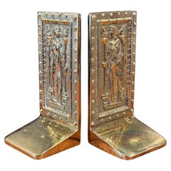 Paire de serre-livres "Doors to Library of Congress" en laiton par Virginia Metalcrafters
