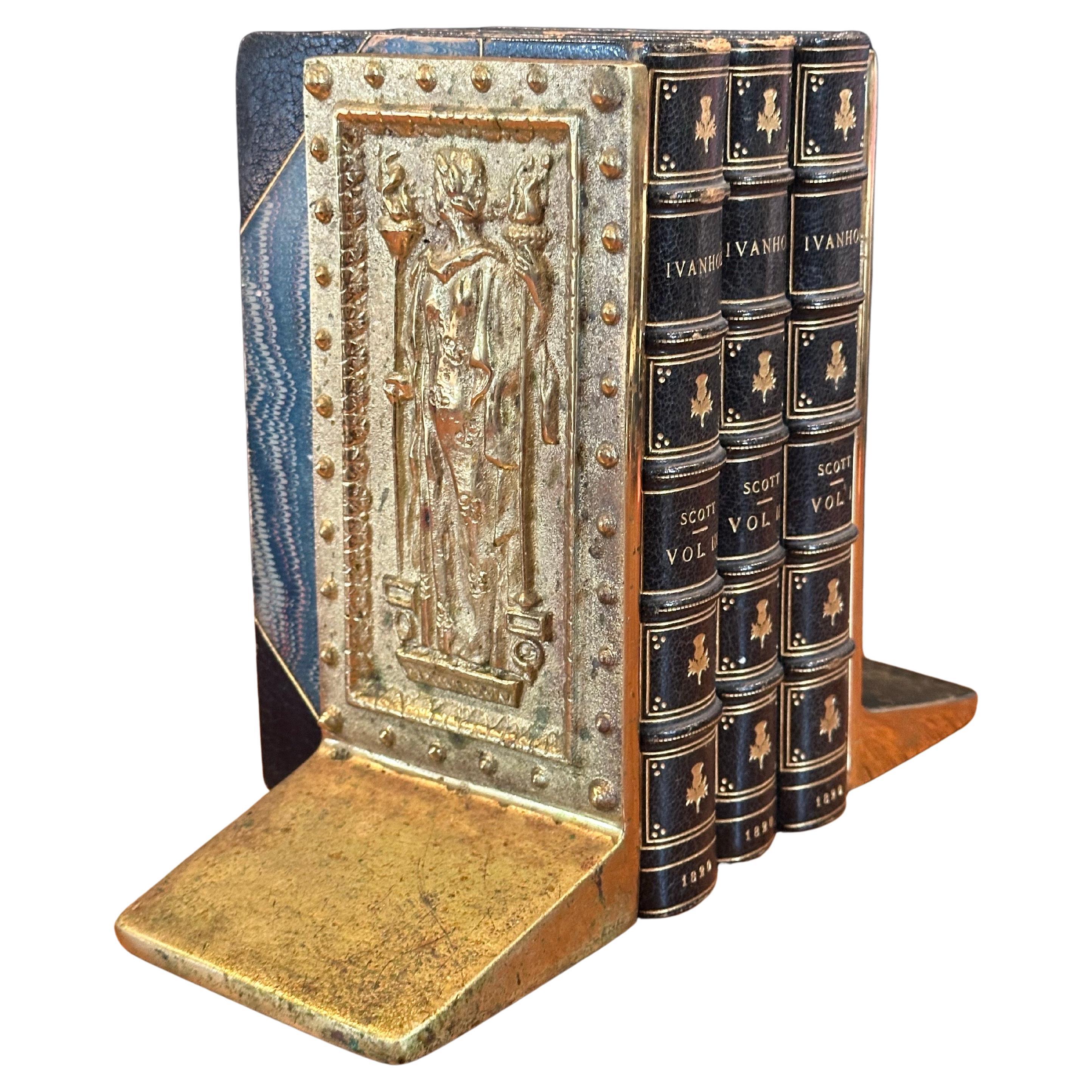 Pair of Brass "Doors to Library of Congress" Bookends by Virginia Metalcrafters