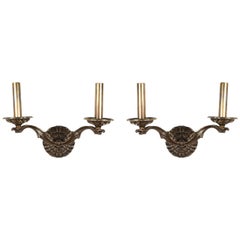 Pair of Brass Double Sconces