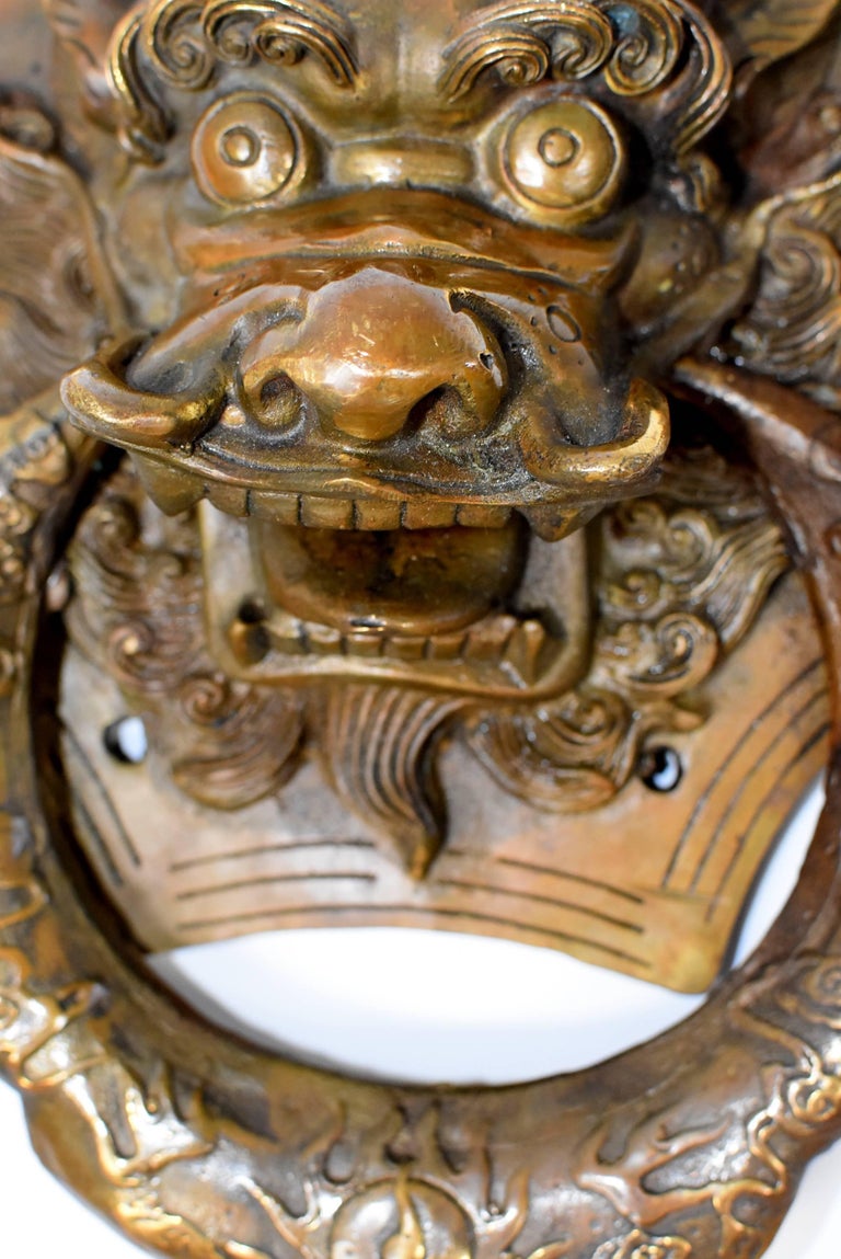 Pair of Brass Dragon Door Knockers, Small at 1stDibs