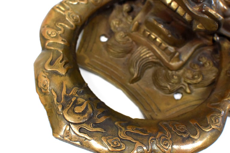 Pair of Brass Dragon Door Knockers, Small at 1stDibs