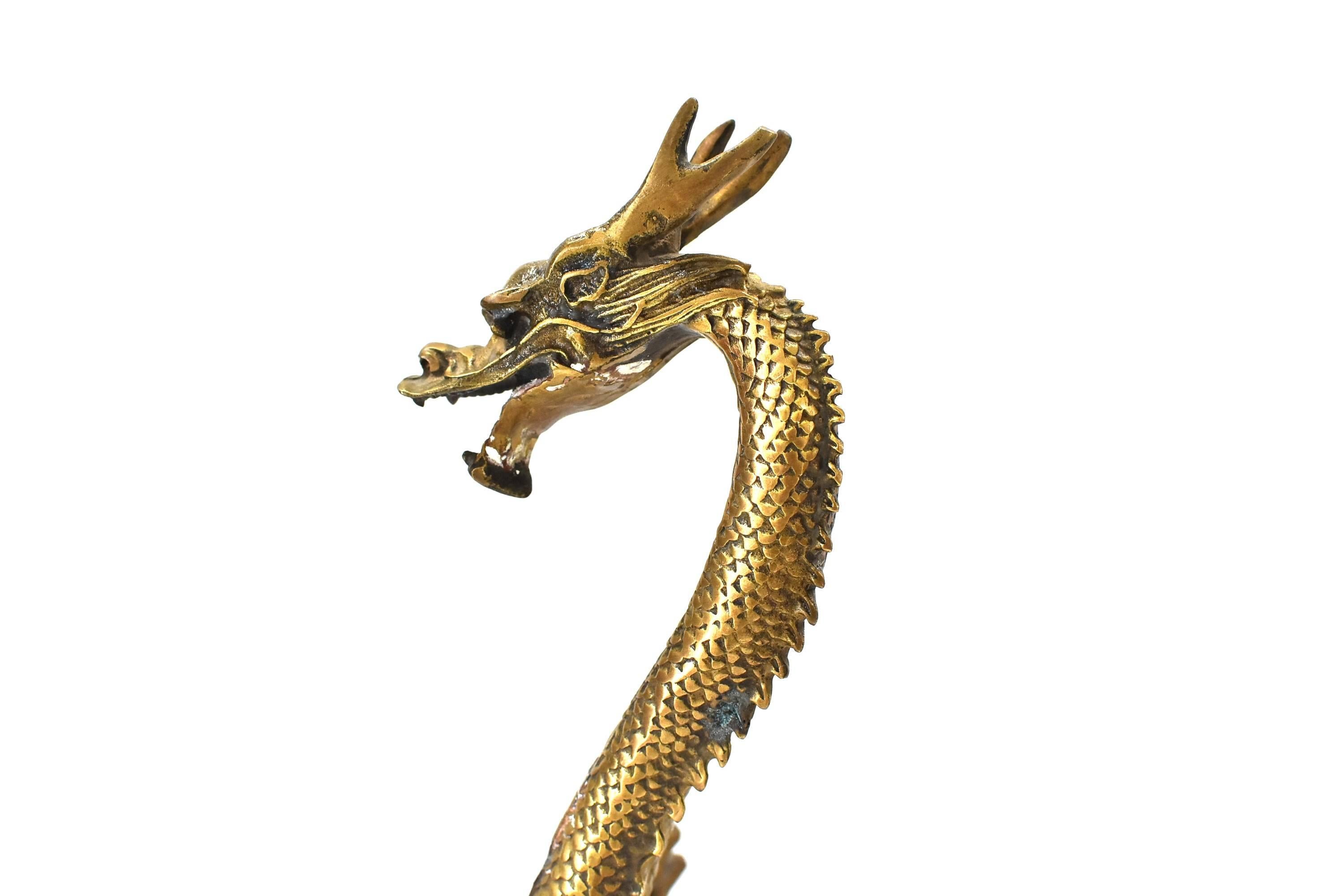Pair of Brass Dragons, Large Standing 7