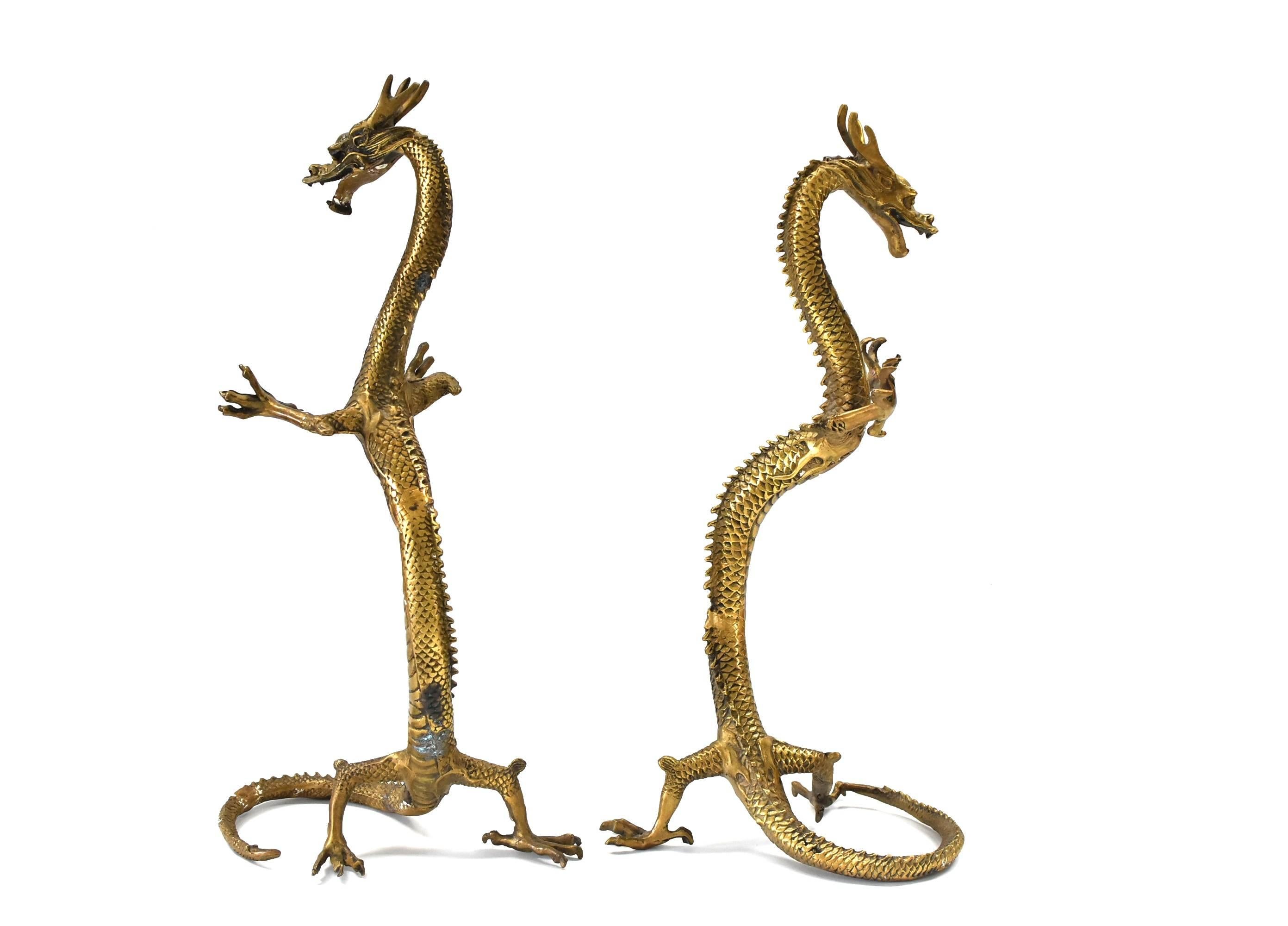 The sign of Emperor, Dragon is the most important symbol of power, leadership and prosperity in the Chinese culture. These pieces are highly unique with the dragons in a standing position. They are playful and whimsical, unlike the traditional stern