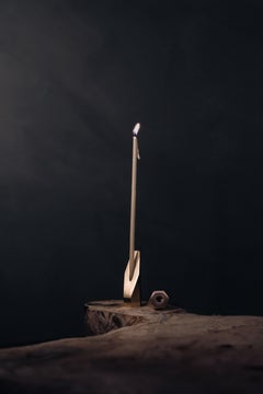 Paire de bougeoirs Drift en laiton par Mutuus Studio