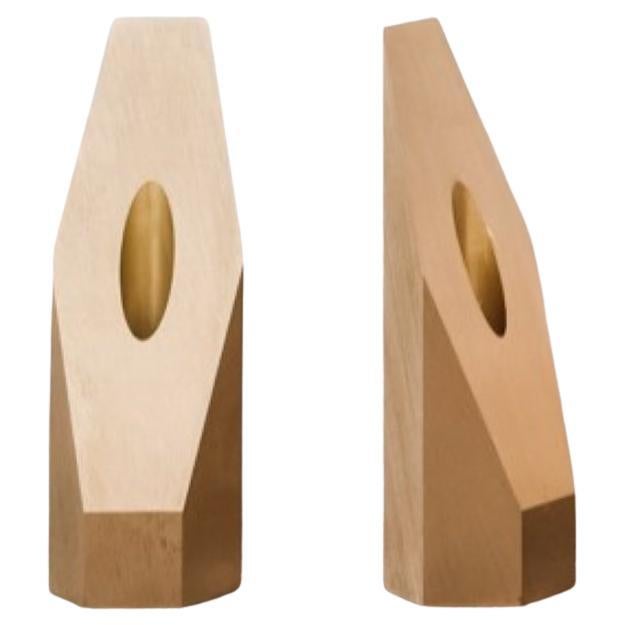 Coppia di portacandele in ottone Studio Drift di Studio A in vendita