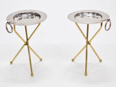 Pair of Brass Drink Tables