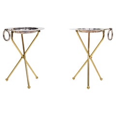 Pair of Brass Drink Tables