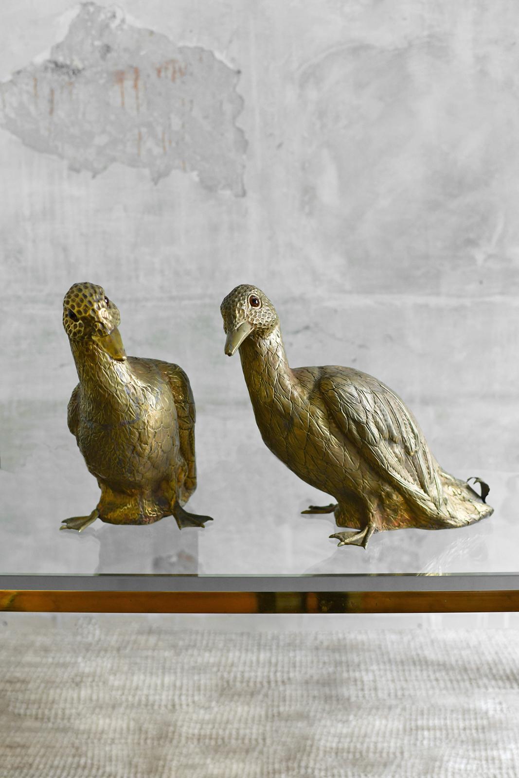 italien Paire de canards en laiton - Molto Editions, 1970 en vente