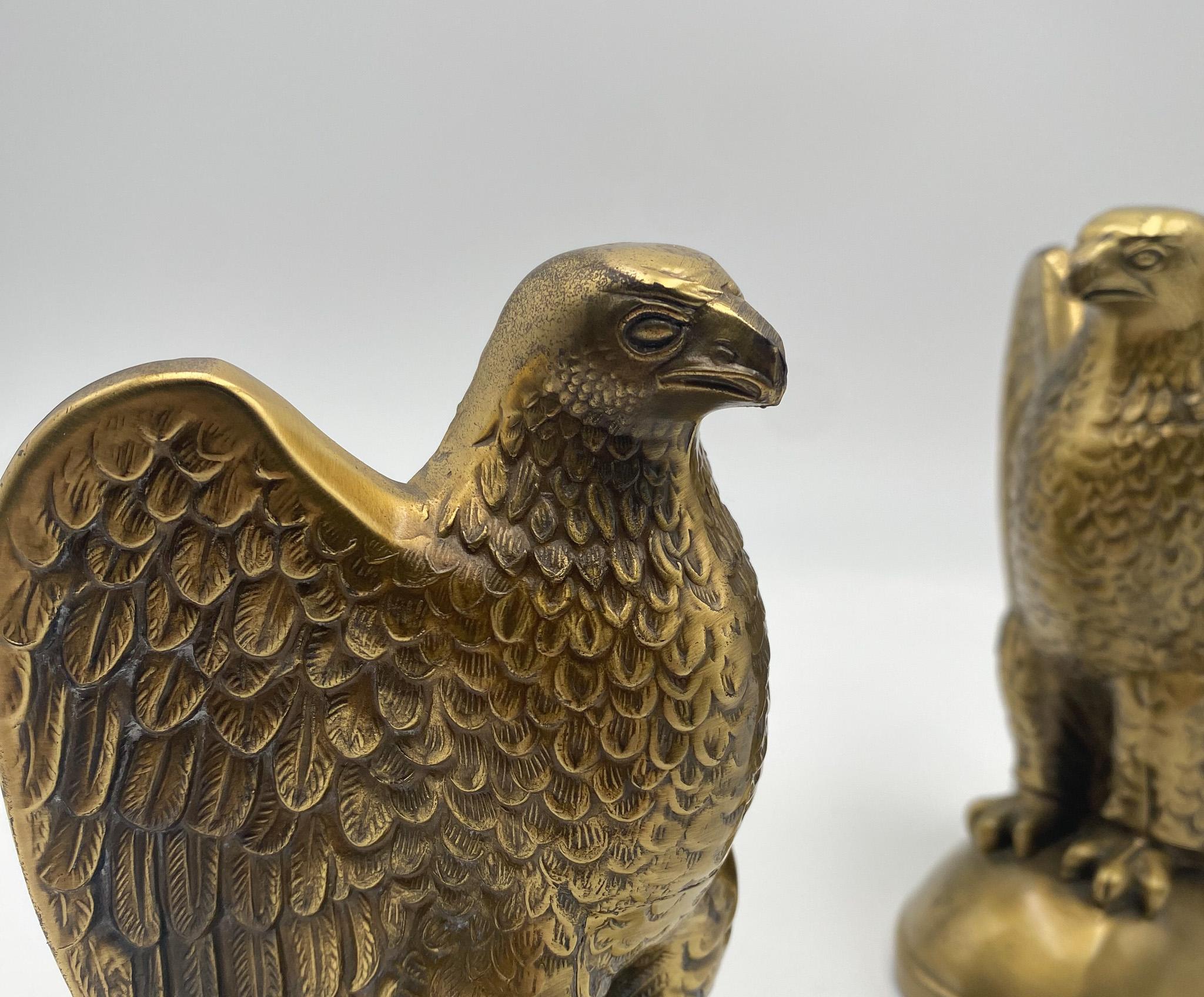 Unknown Pair of Brass Eagle Bookends, 1970's  For Sale