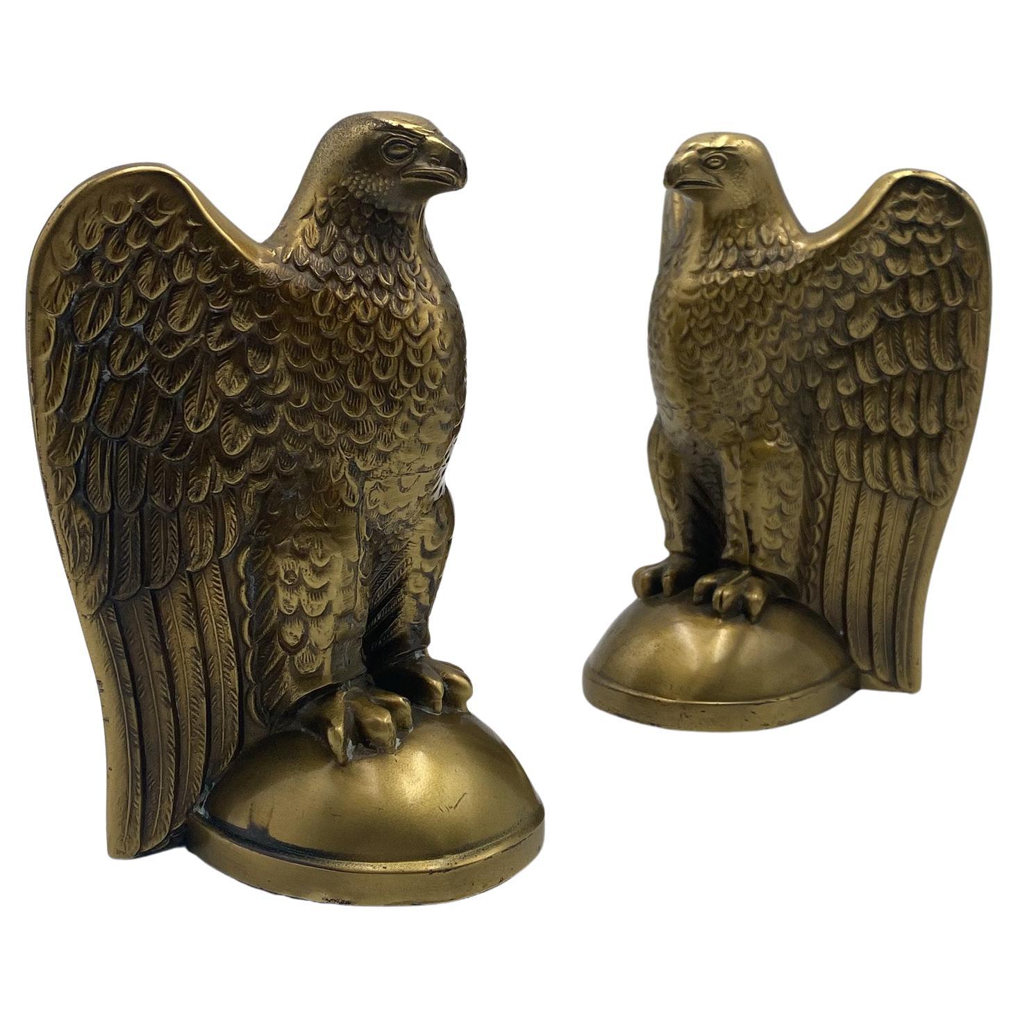 Pair of Brass Eagle Bookends, 1970's  For Sale