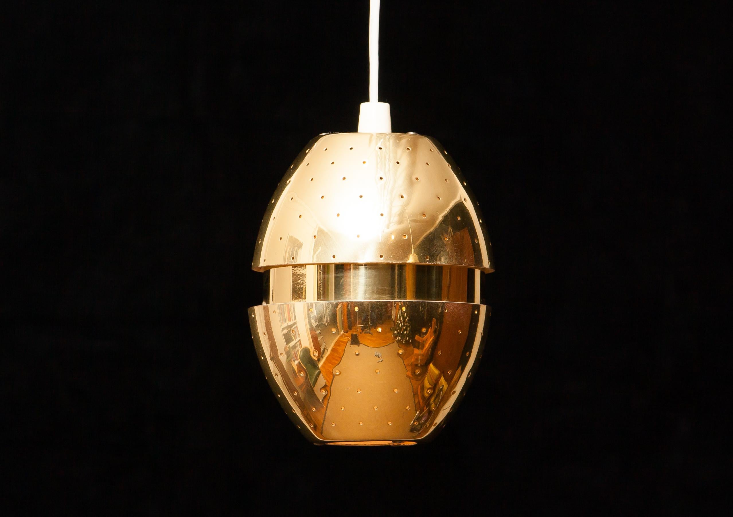 Pair of Brass 'Egg' Pendants by Hans-Agne Jakobsson, 1960s 1