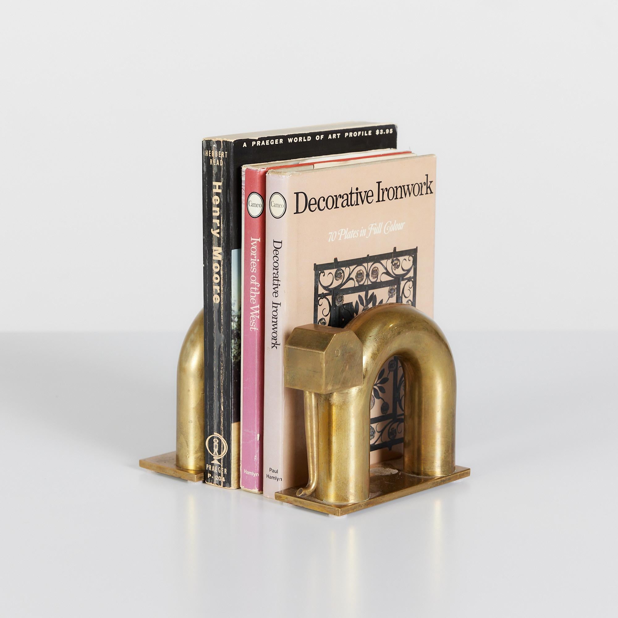 Pair of Brass Elephant Bookends by Walter Von Nessen for Chase USA 1
