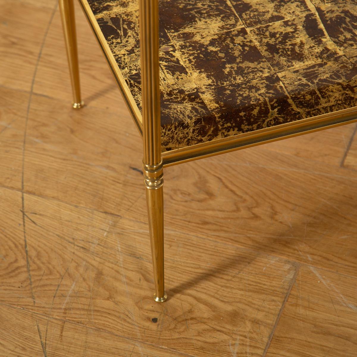 20th Century Pair of Brass End Tables