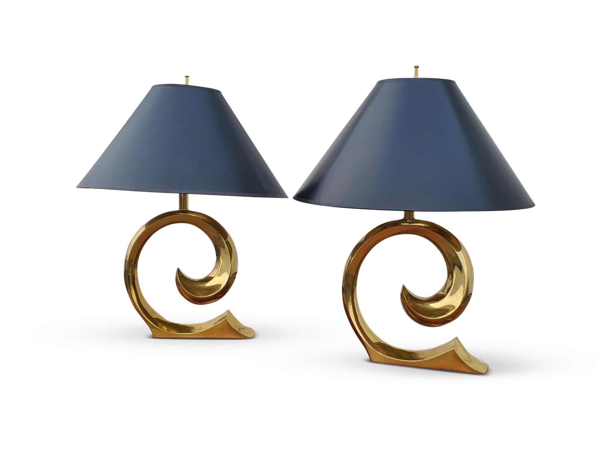 Pair of Brass Erwin Lambeth Table Lamps  For Sale 1