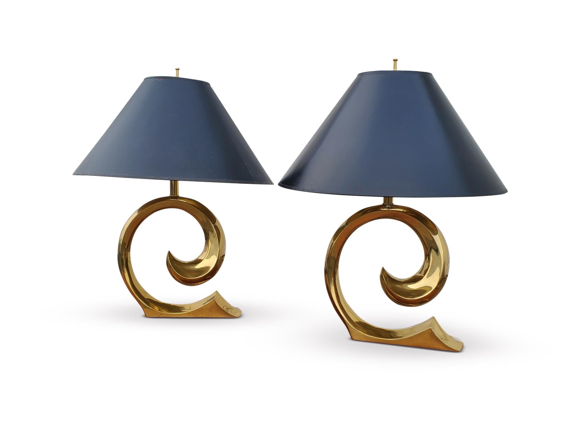 Pair of Brass Erwin Lambeth Table Lamps  For Sale 2
