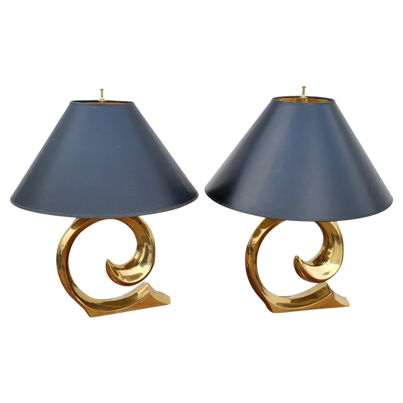 Pair of Brass Erwin Lambeth Table Lamps 