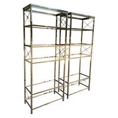 Pair of Brass Etageres