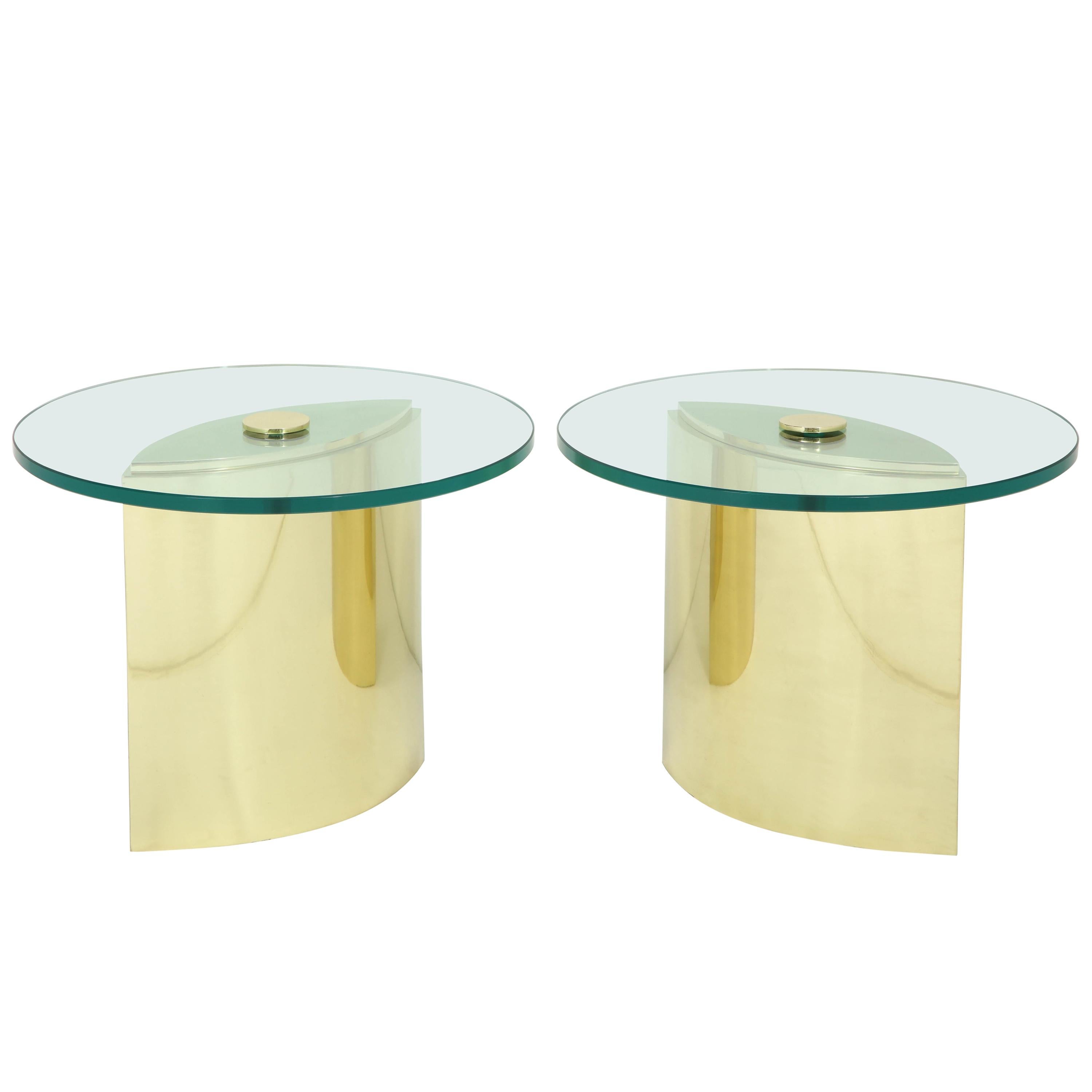 Pair of Brass "Eye" Tables by Steve Chase
