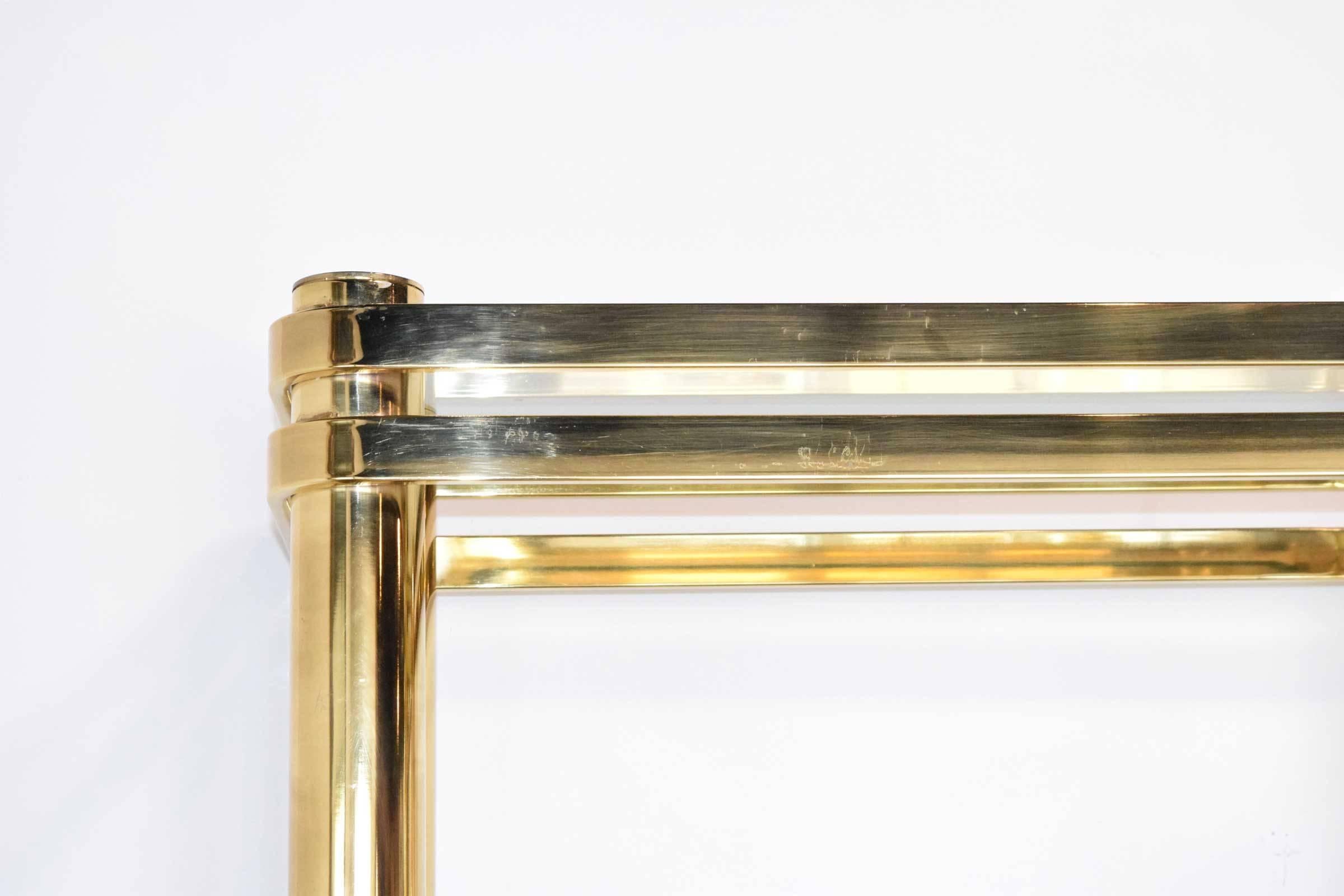 20th Century Pair of Brass Finish Etageres Attributed to Mastercraft