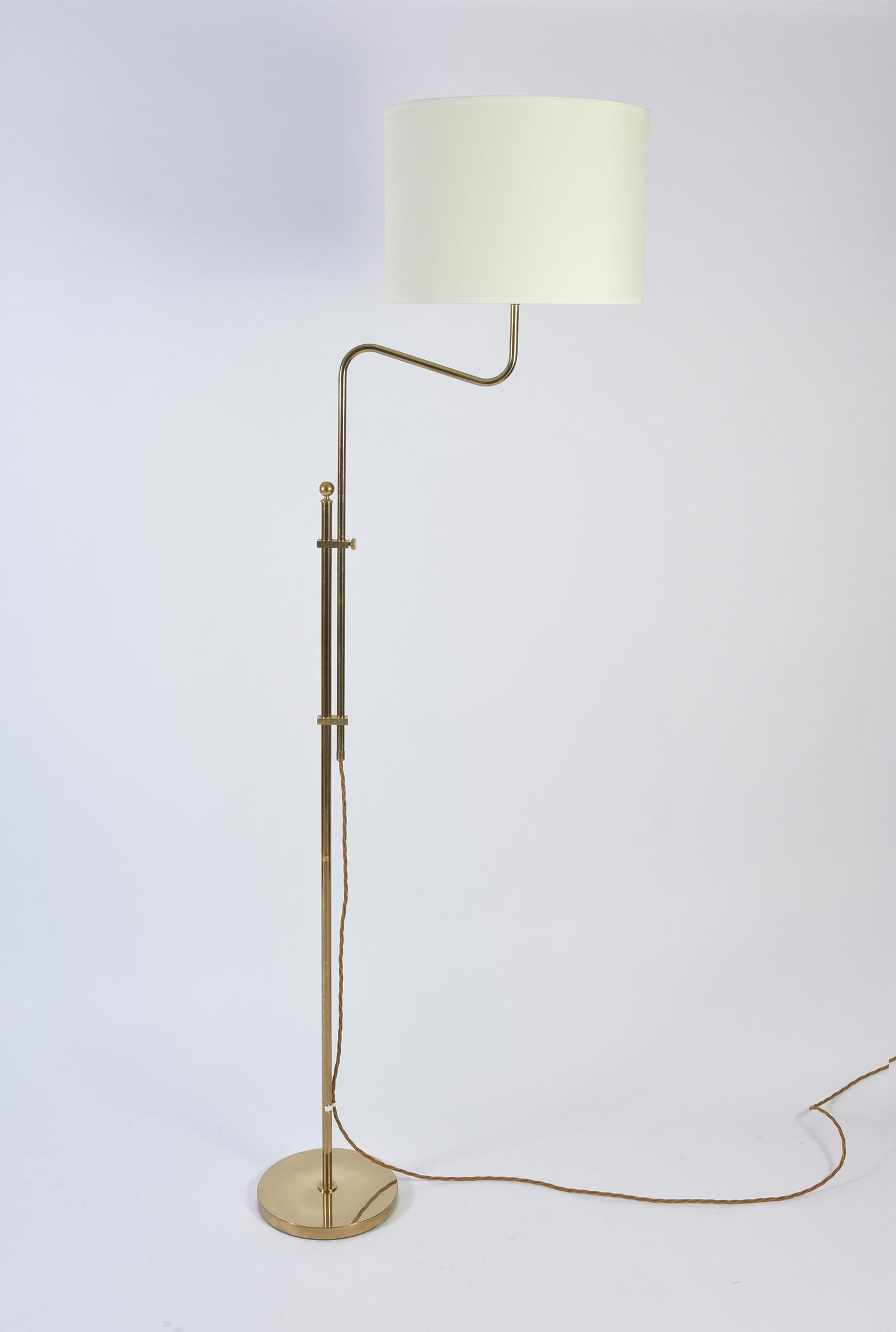 Mid-Century Modern Pair of Brass Floor Lamp in the Manner of Josef Frank