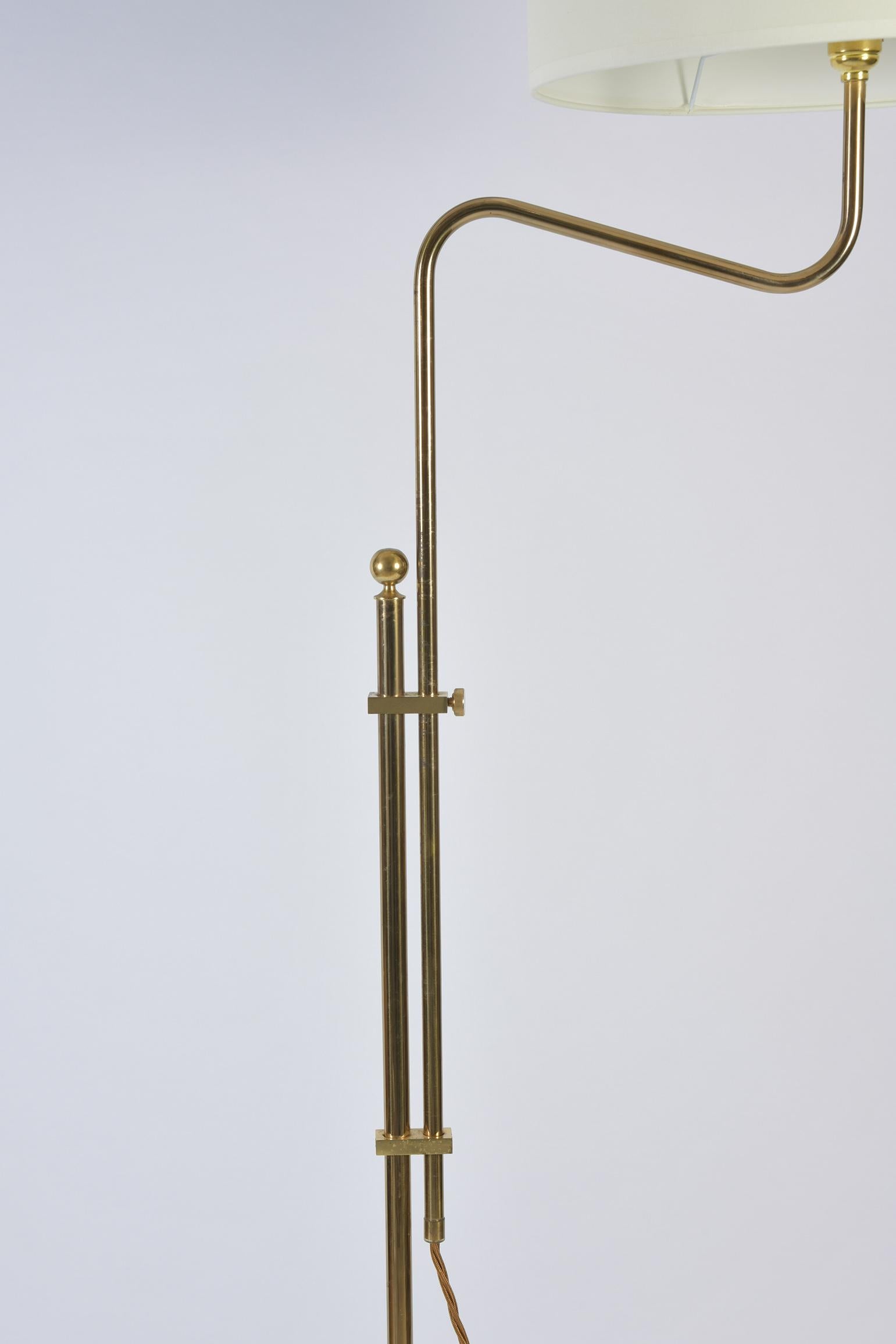 Swedish Pair of Brass Floor Lamp in the Manner of Josef Frank