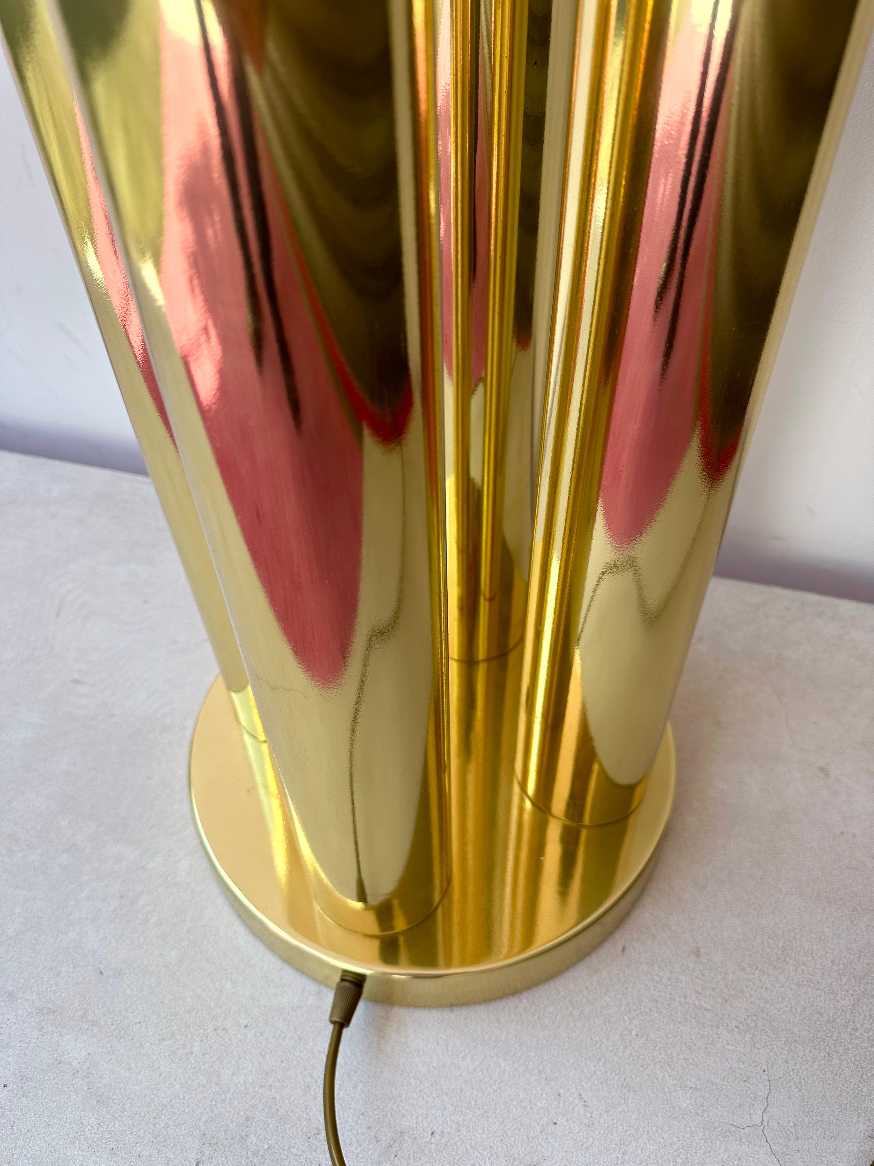 Late 20th Century Pair of Brass Floor Lamp Murano Glass by Aldo Nason for Mazzega, Italy, 1970s For Sale