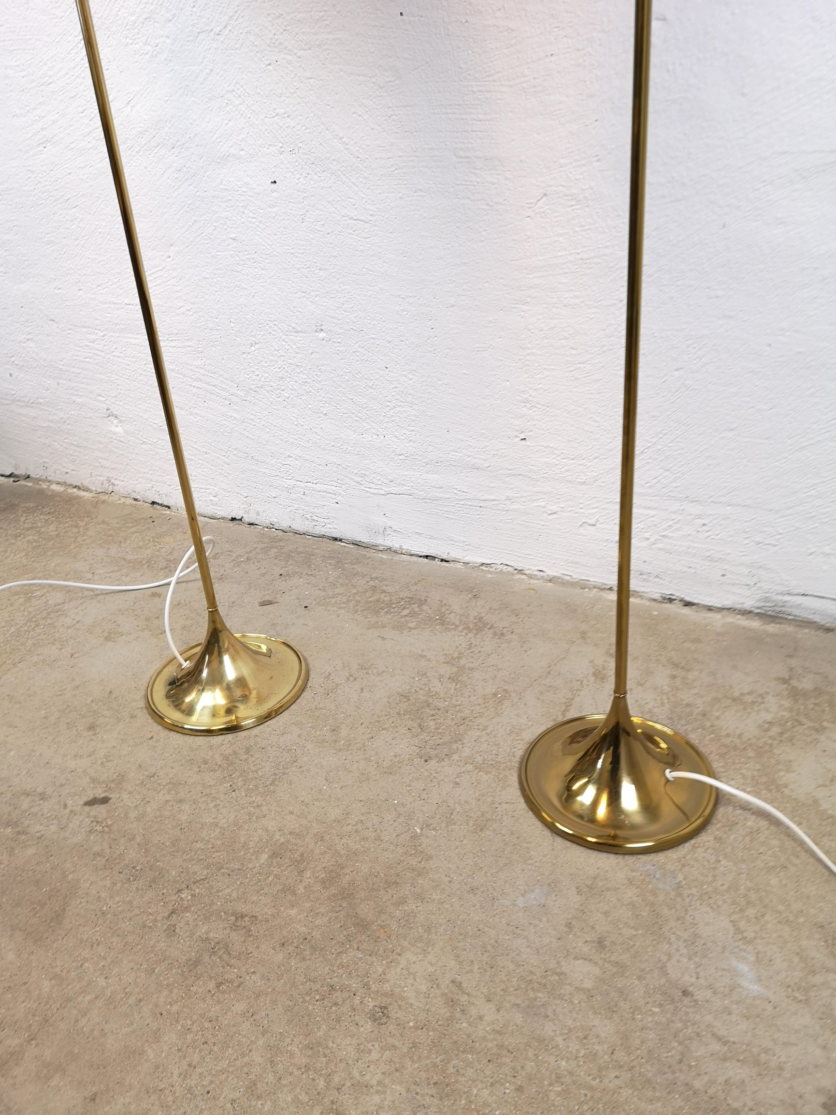 Swedish Pair of Brass Floor Lamps Bergboms G-025