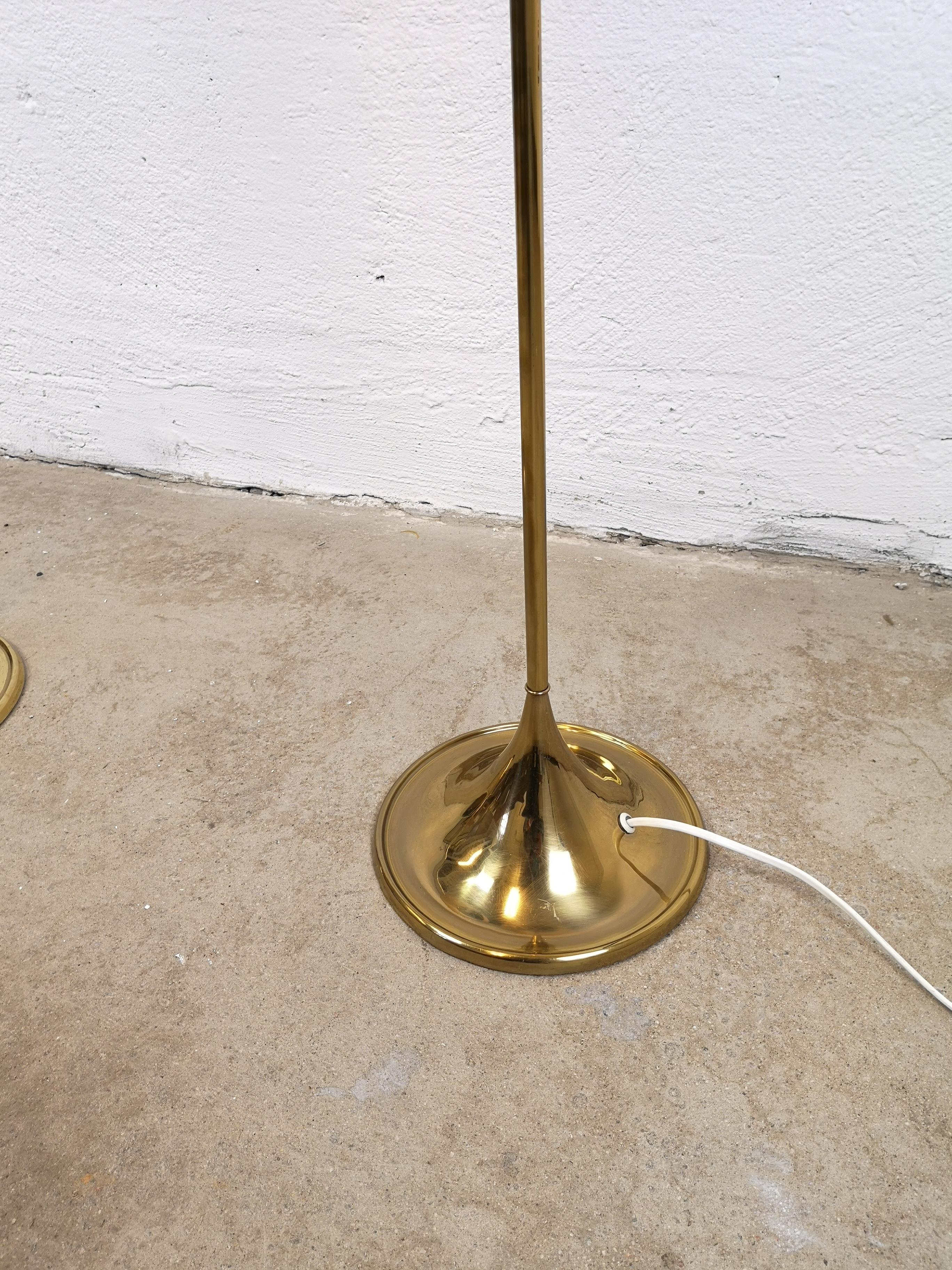 Pair of Brass Floor Lamps Bergboms G-025 In Good Condition In Hillringsberg, SE