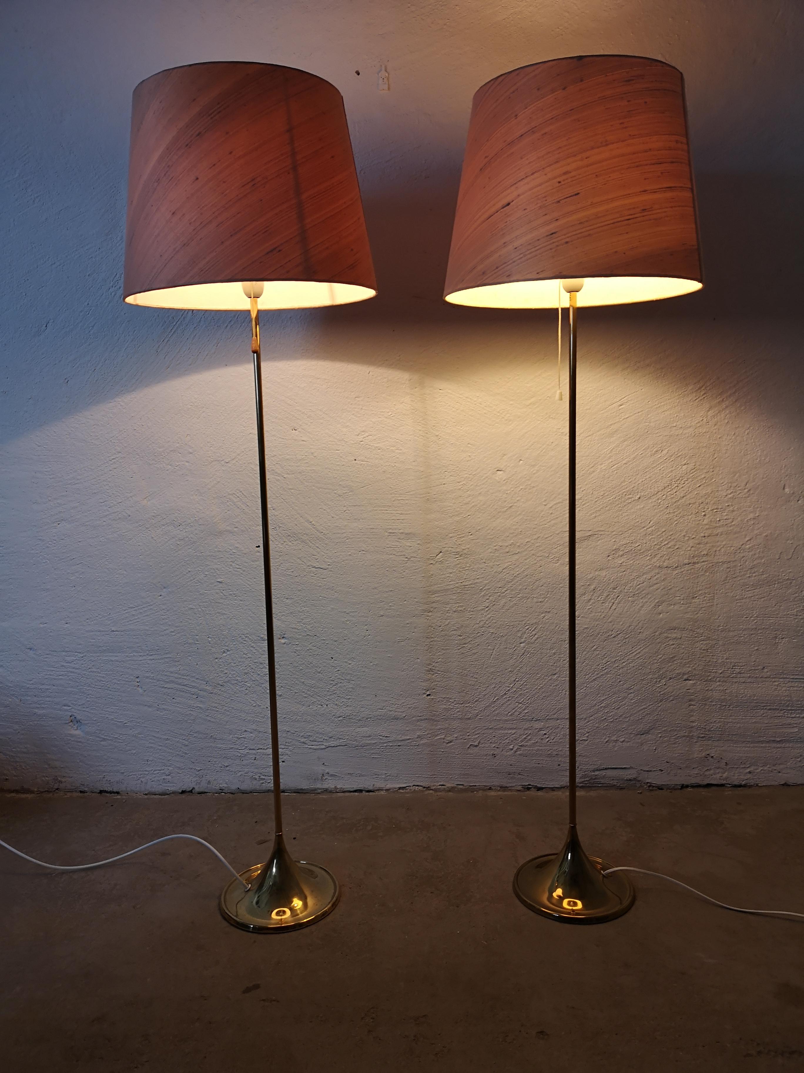 Pair of Brass Floor Lamps Bergboms G-025 3