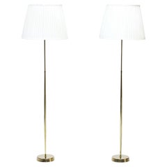 Pair of Brass Floor Lamps by ASEA Belysning, Sweden, 1950s