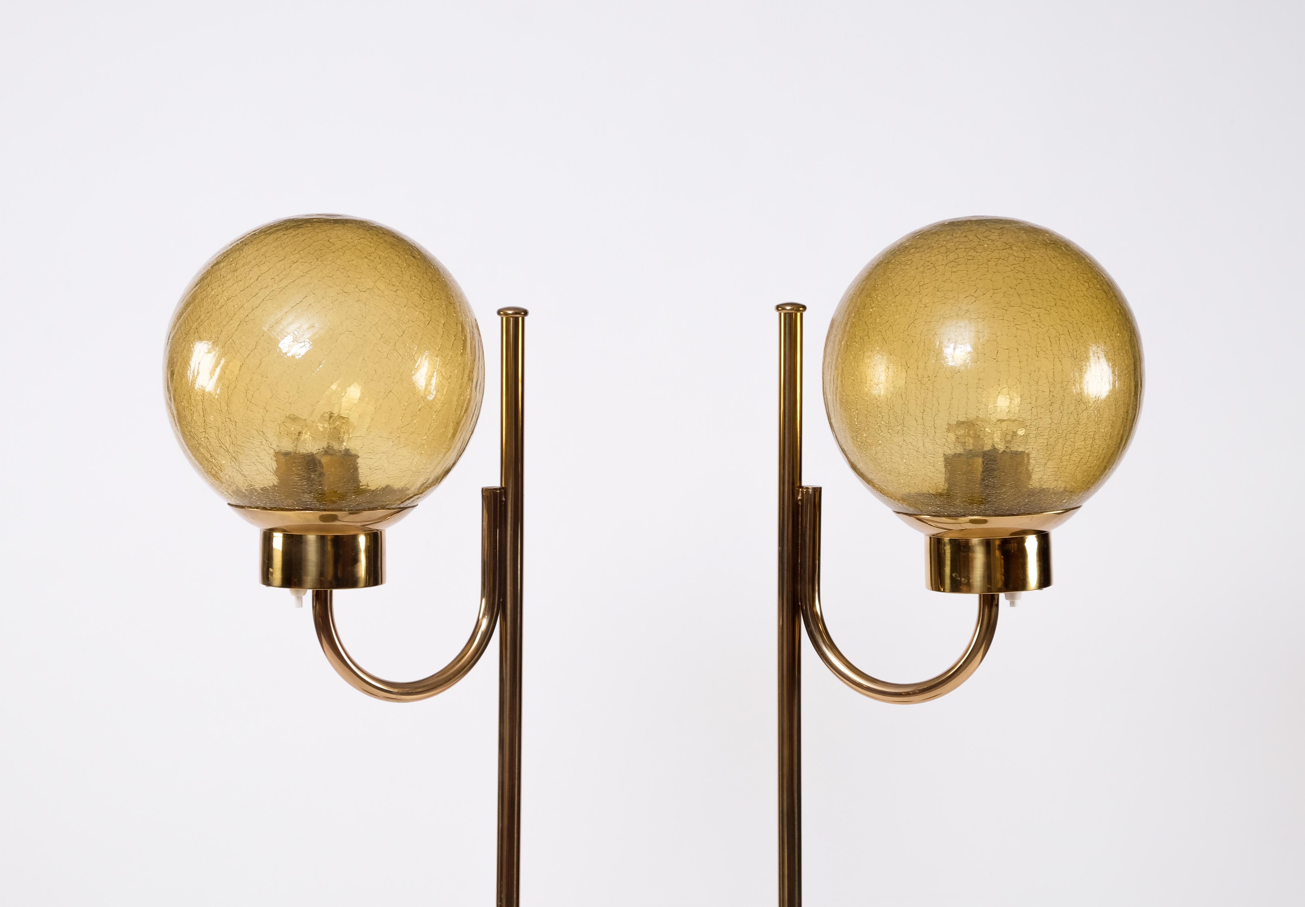 Pair of Brass Floor Lamps by Bergboms Model G-118, 1970s For Sale 4
