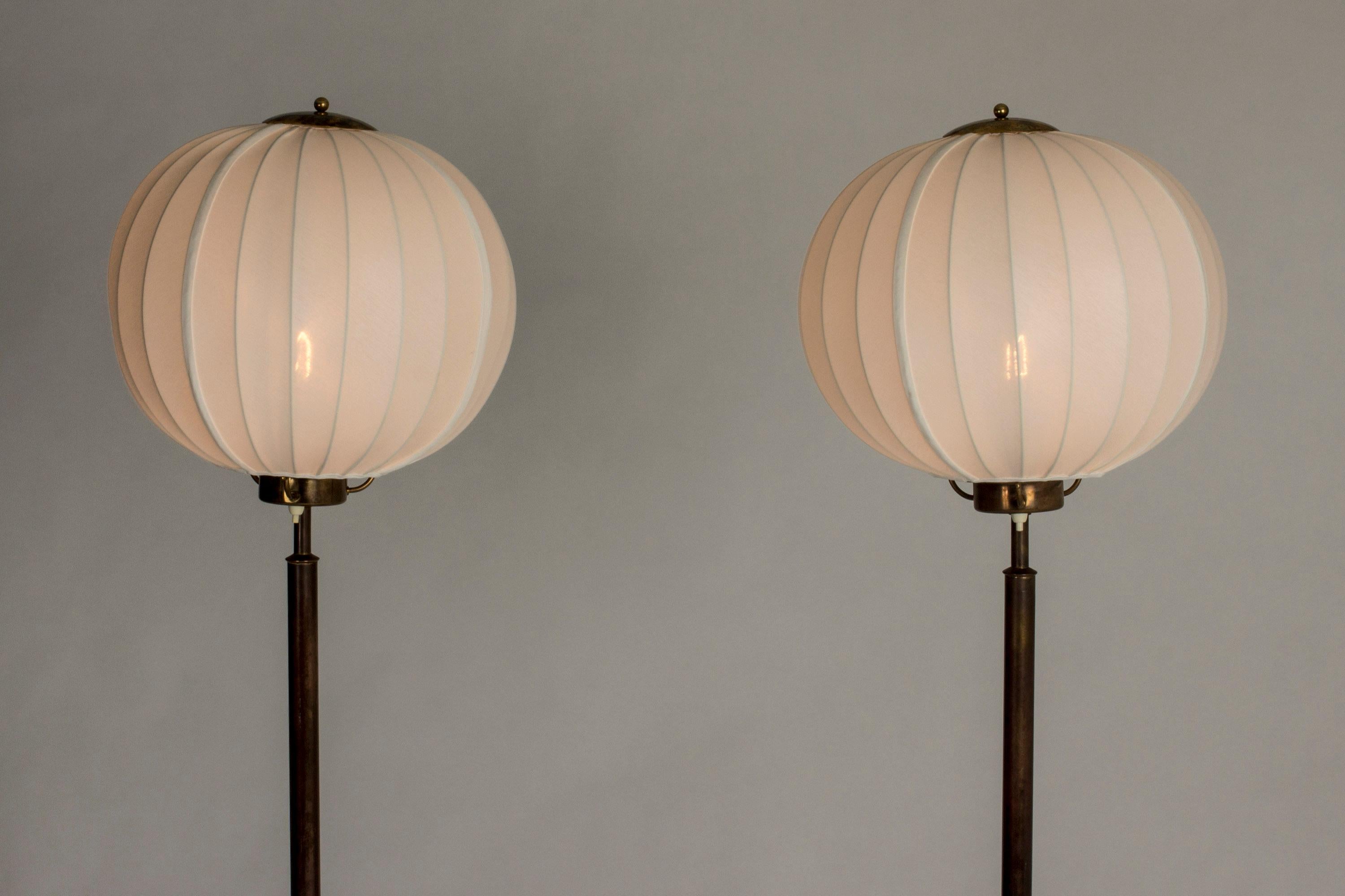 Scandinavian Modern Pair of Brass Floor Lamps by Bertil Brisborg for Nordiska Kompaniet