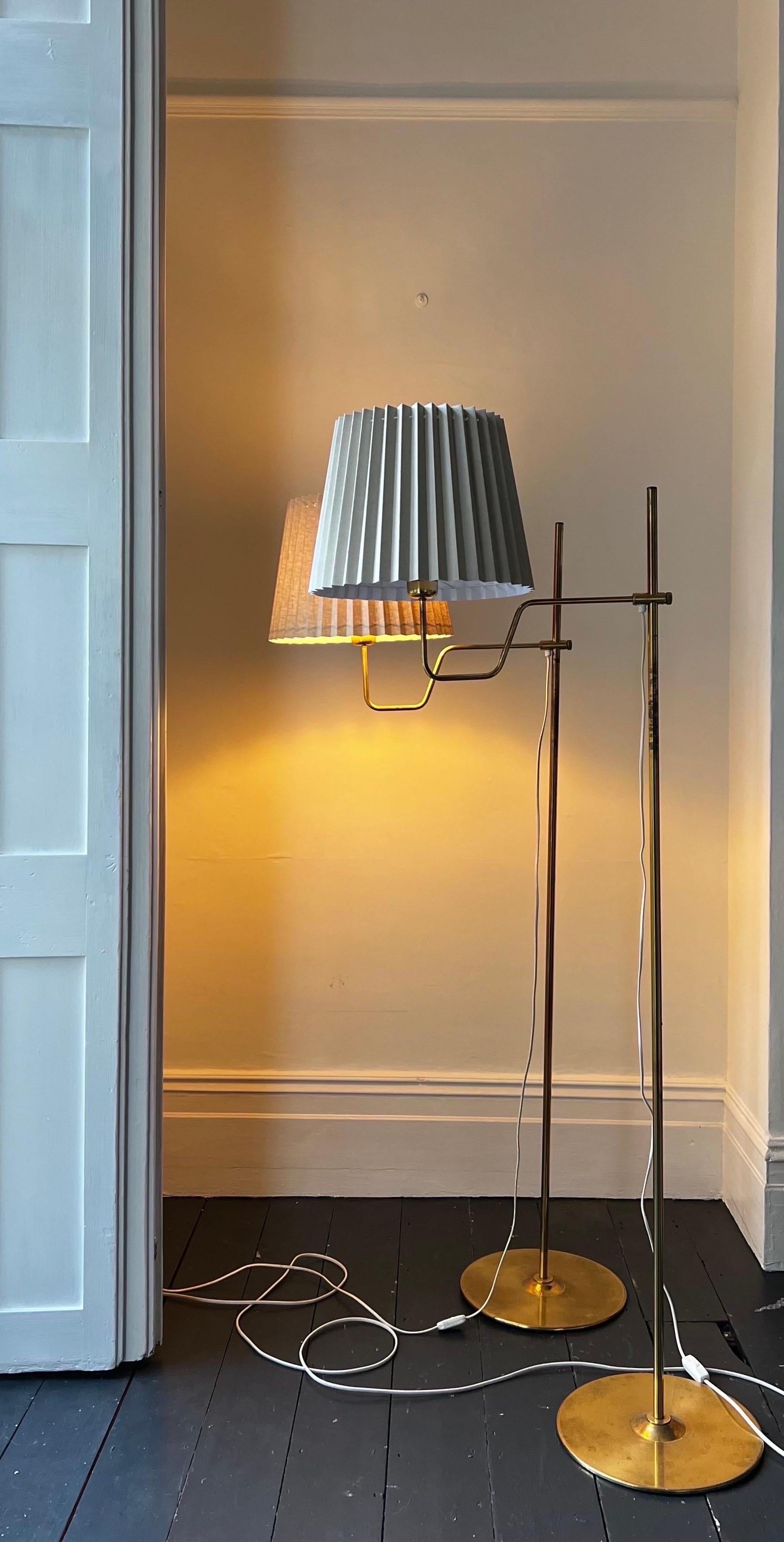 Pair of Brass Floor Lamps by Hans Agne Jakobsson, Sweden In Good Condition In London, GB