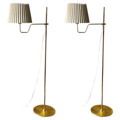 Pair of Brass Floor Lamps by Hans Agne Jakobsson, Sweden