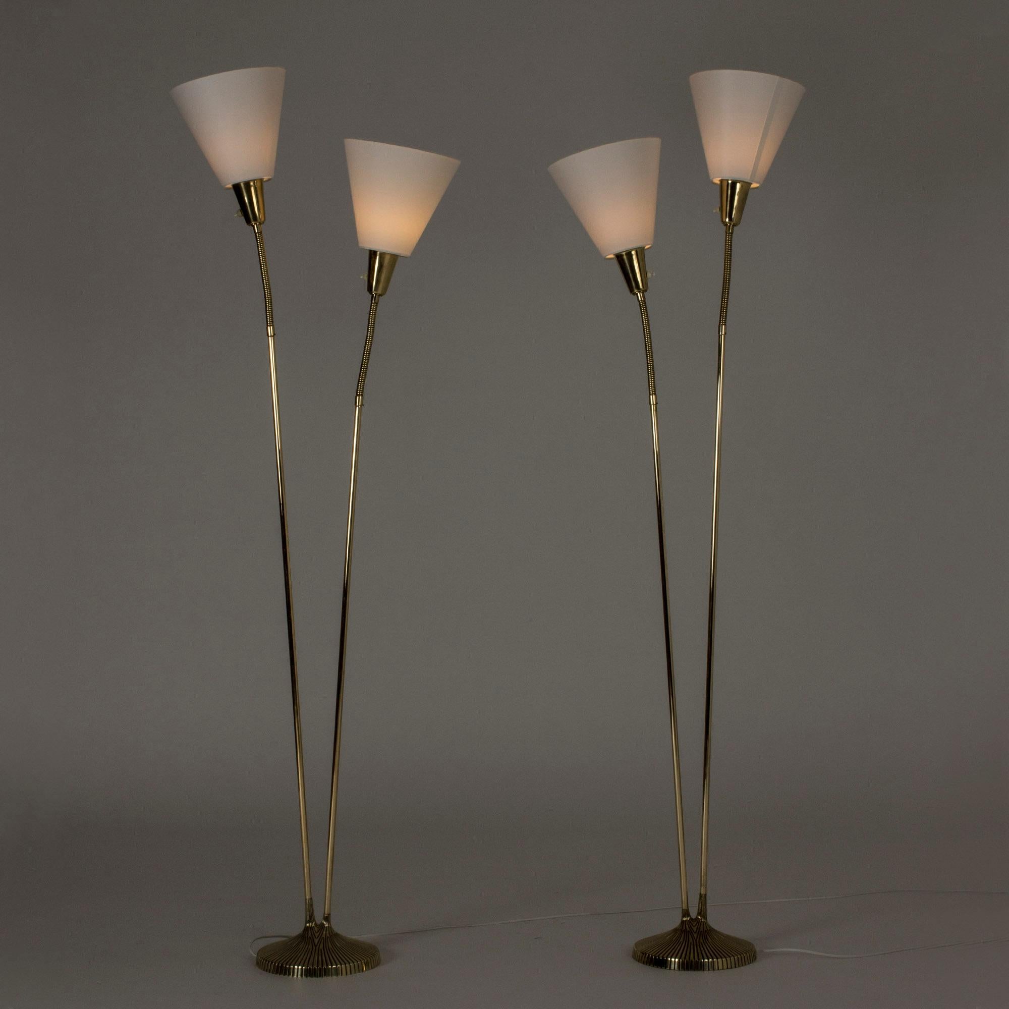 Pair of Brass Floor Lamps by Sonja Katzin 4